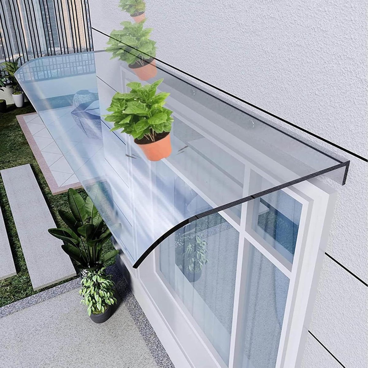 Deur Luifel - Overkapping Buiten - Bescherming Huis - UV Bestendig Stil - 40x60cm - Transparant