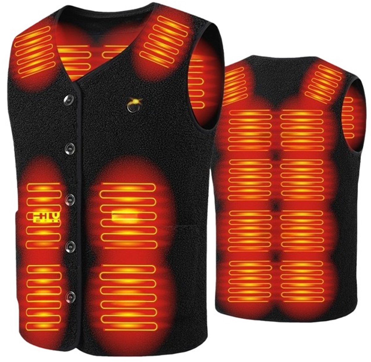 Verwarmd Vest met 10000mAh Batterij Elektrisch Verwarmend Vest USB Aangedreven Slimme Thermostaat Verwarmingskleding XL Zwart