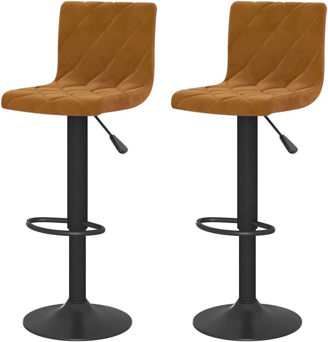 Barkrukken - Barstoelen - Ontspanning aan huis - In hoogte verstelbaar - 2 stuks - Bruin