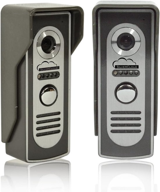 Video Intercom Systeem - Deurcamera Set - Toegangscontrole Huis - Elektrisch Mechanische Ontgrendeling - 7 Inch Display - Zilverkleurig van Merkloos — afbeelding 3