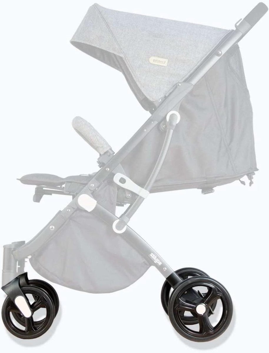 Kinderwagen Wielen - Reservewielen Set - Comfortabel Wandelen - Grotere Diameter - 4 Stuks - Zwart