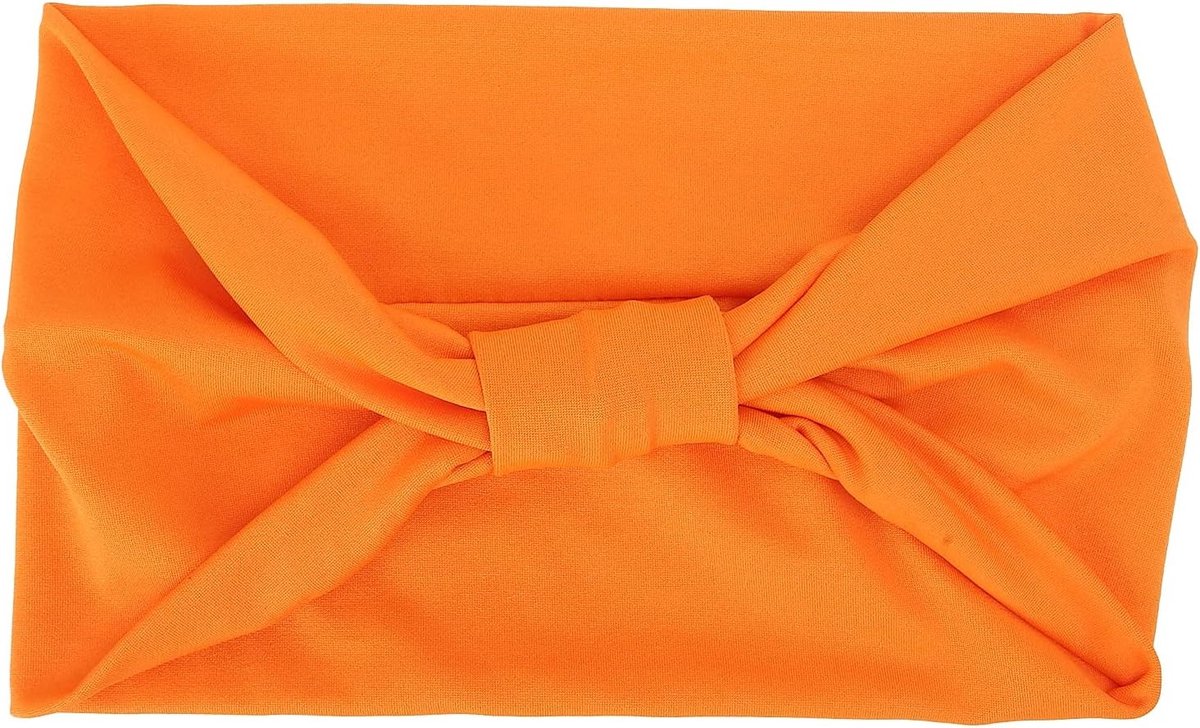 Stijlvolle non-slip haarband voor dames, rekbare stof met knoopdesign, ideaal voor sport en dagelijks gebruik, zacht en elastisch (ORANJE)