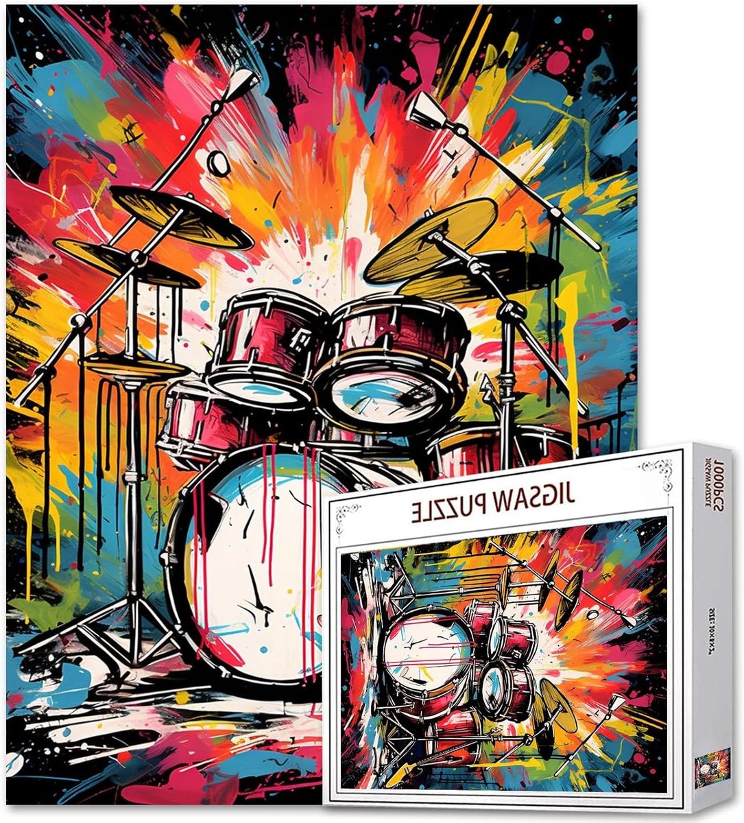 Muziekpuzzel 1000 stukjes - Volwassen puzzel - Ontspanning thuis - Perfect passende stukjes - 50 x 70 cm - Graffiti artwork