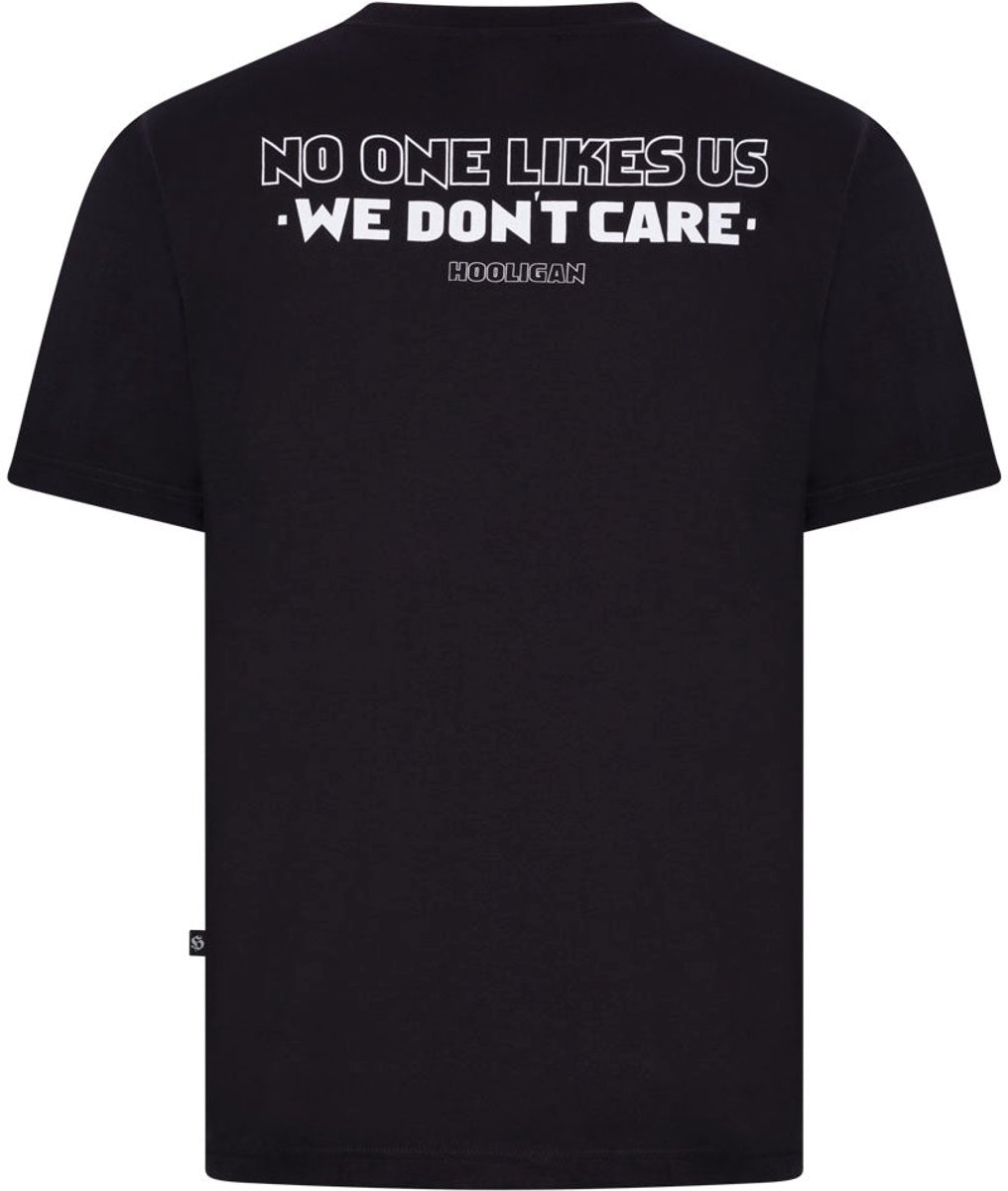 Hooligan Streetwear T-shirt We Don't Care Zwart - Maat: M