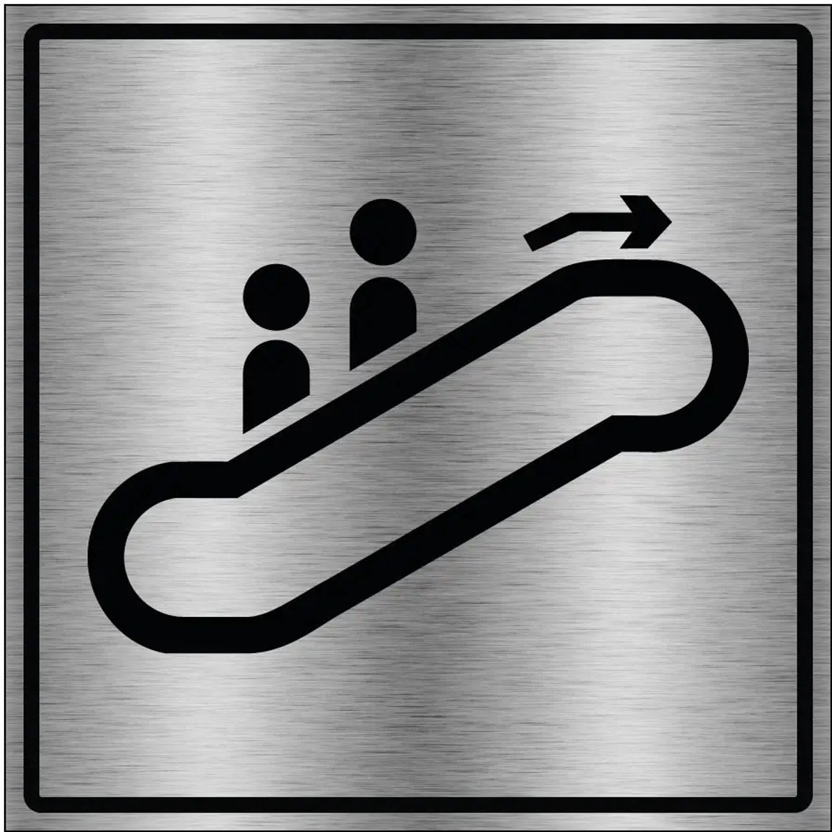 Roltrap omhoog bord - gecoat brushed aluminium | 20 x 20 cm