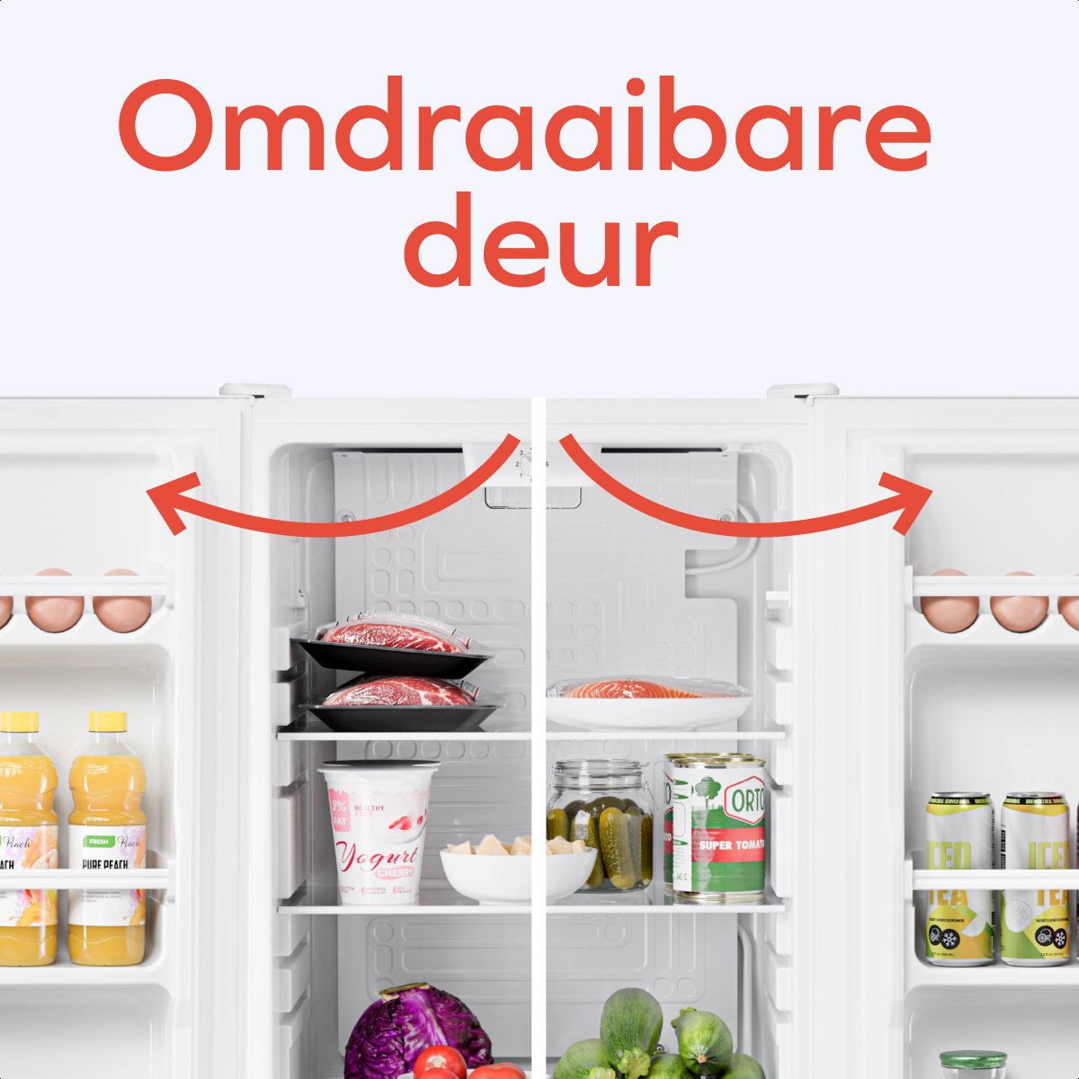 KitchenBrothers Koelkast - 92L - Tafelmodel - IJskast - Frigo - Vrijstaand - Wit – foto 8