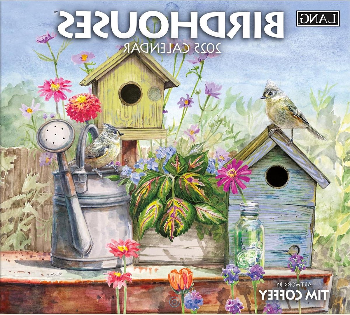 Wandkalender - Muurkalender Jaarkalender - Jaar Plannen - Vogelhuisjes Kunst - 34 cm - Multicolor