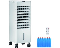 Mobiele Air Cooler - Persoonlijke Ventilator - Ruimte Koelen - Stille Werking 40dB - 4L Tank - Wit