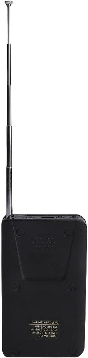 Draagbare Radio - Zakradio Muziekspeler - Muziek Luisteren Onderweg - Bluetooth DAB+ FM - 10.5 cm - Zwart