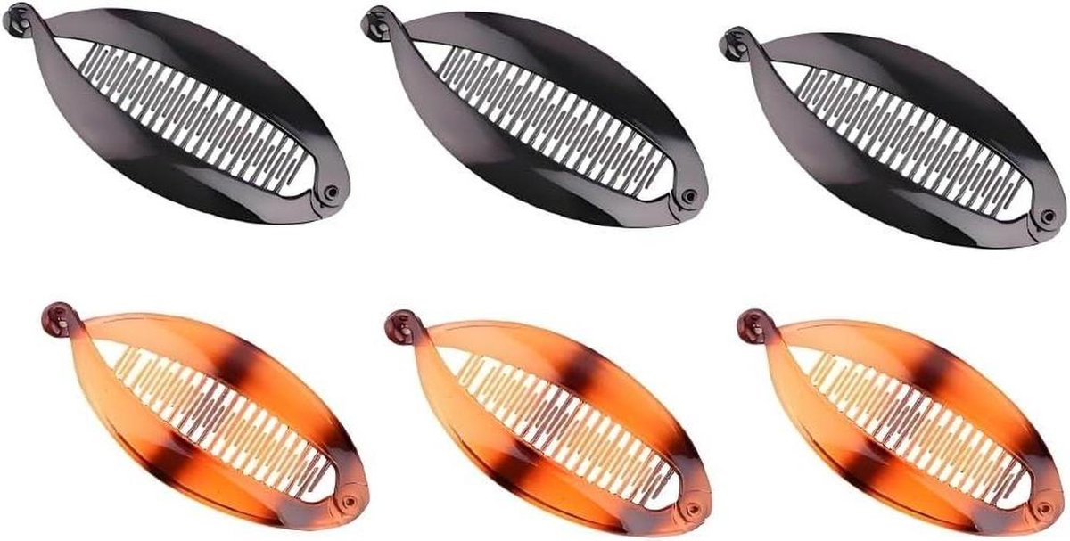 Bananenclips Set - Haarspeldjes Dames - Haar Stijlen - Bladvorm Design - 6 Stuks - Divers