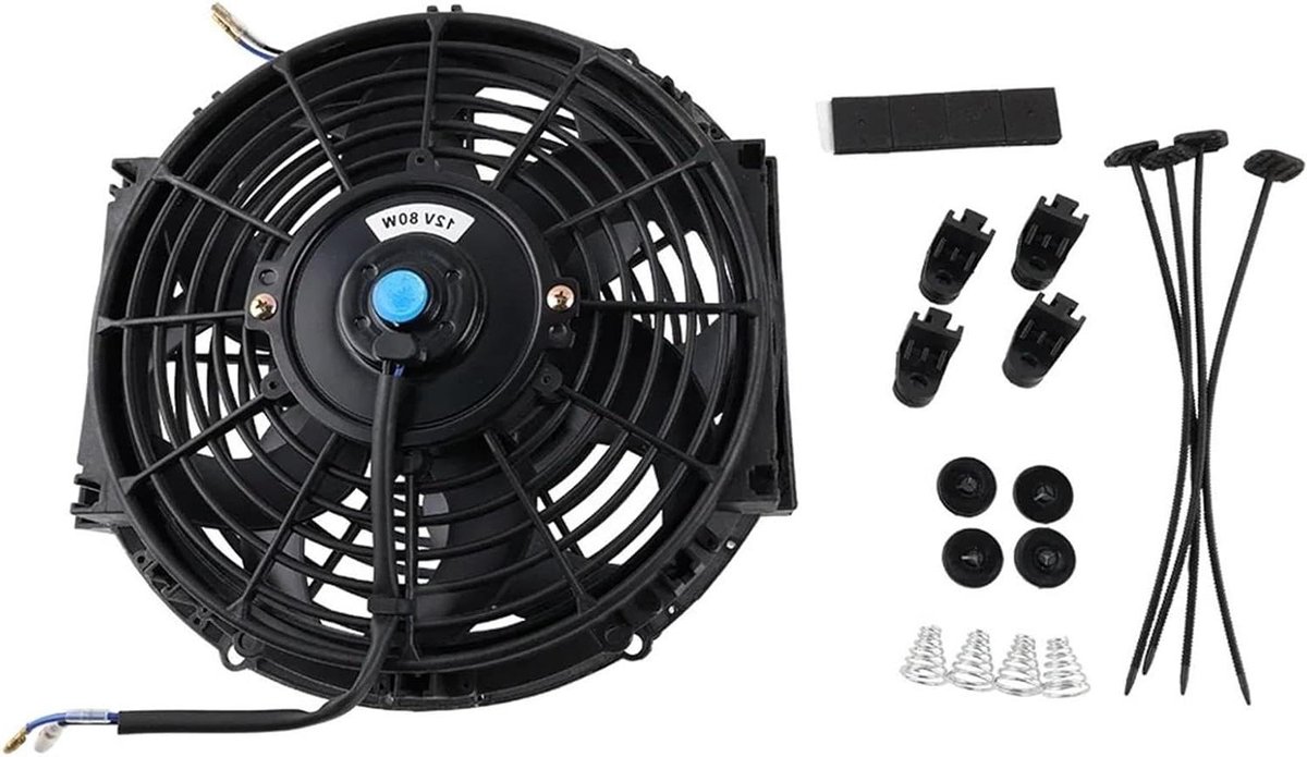 Radiator Ventilator Kit - Koelset Motor - Motor Koelen - Efficiënt Ontwerp - 10 Inch - Zwart