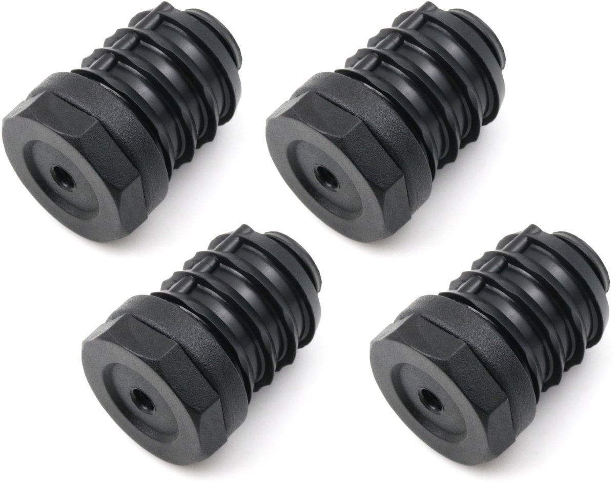aladdien - afstelstoppen - schroefdraadstop - ideaal voor ronde buizen - zwart - 4 stuks - geschikt voor wanddikte 1,5-2 mm - polyamide 6