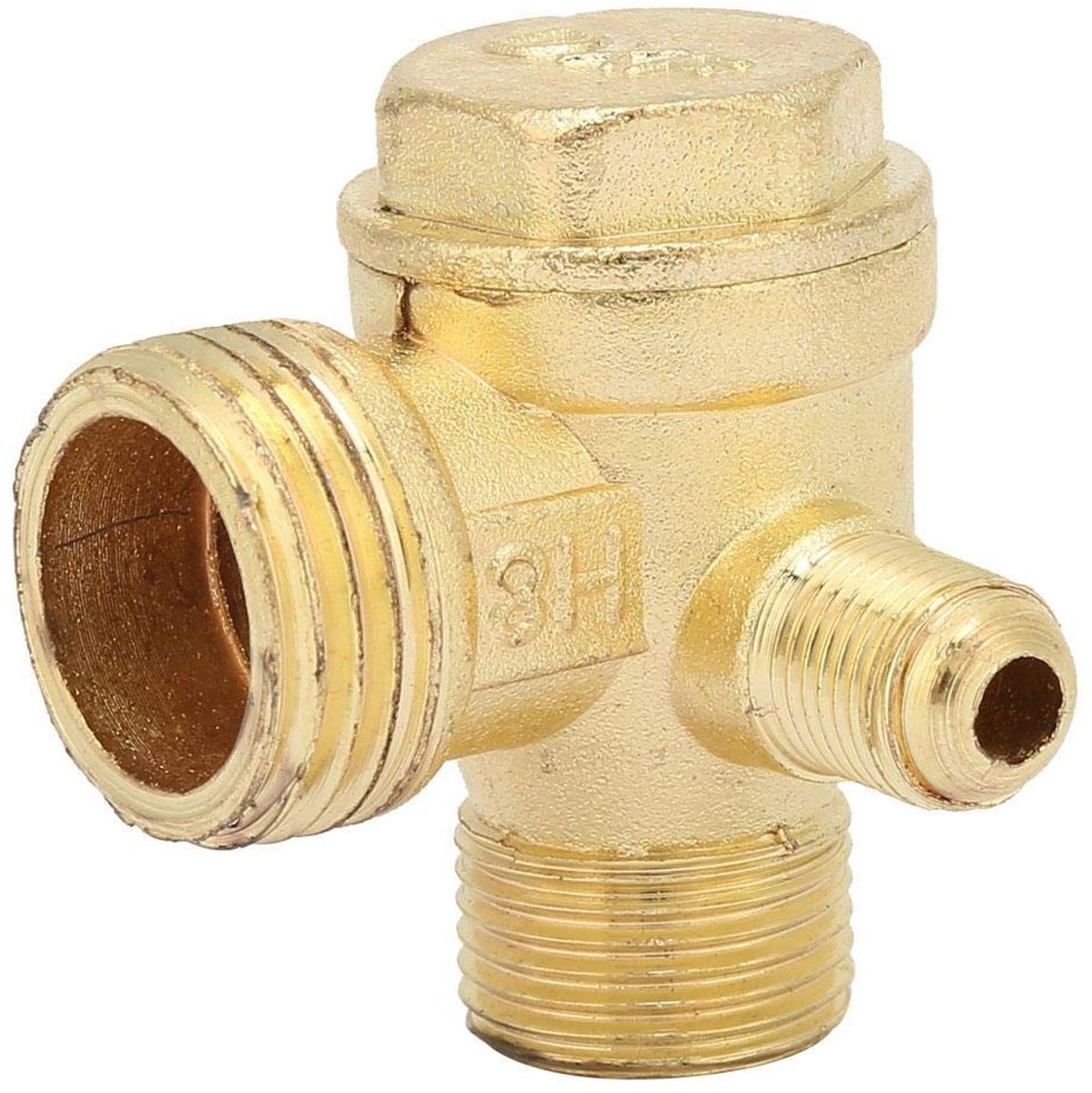 Zinc Alloy Check Valve voor Air Compressor - 3 Aansluitingen - Vervangend Onderdel