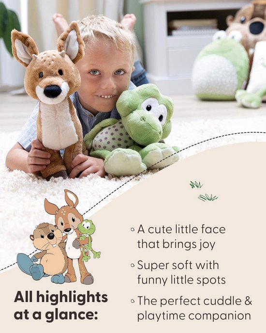 NICI Plush Toy, Frog Fridolin Frog, 35 cm, Green, Soft Plush Toy, Cute Stuffed Animal for Hugging and Playing, Great Gift Idea for Children and Adults, 62271 van NICI — afbeelding 4