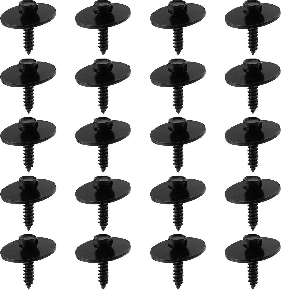 ONF3 - Auto Body Fender Schroeven - 20 Stuks - Metalen Montage Schroeven - Zwart - Compatibel met Mercedes W203 W204 W207 W209 - Onderdeelnummer...
