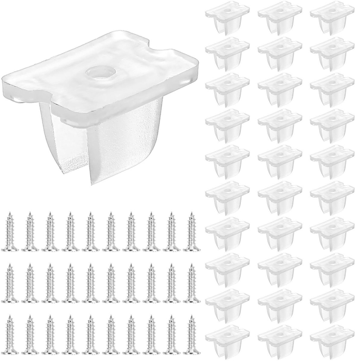 ONF3 - waterdichte LED-striphouder - montageclips - siliconen - 30 stuks - bevestigingsmateriaal - geschikt voor LED-strips - wit
