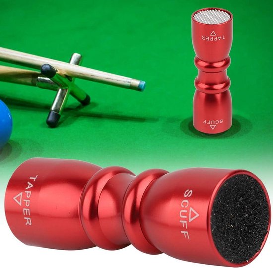 Alomejor Pool Tip Shaper 3-in-1 snooker keu tip gereedschap zakformaat zwembad tip shaper prik schuurtapper multifunctionele biljartkeu reparatie tool (rood) van Alomejor — afbeelding 4