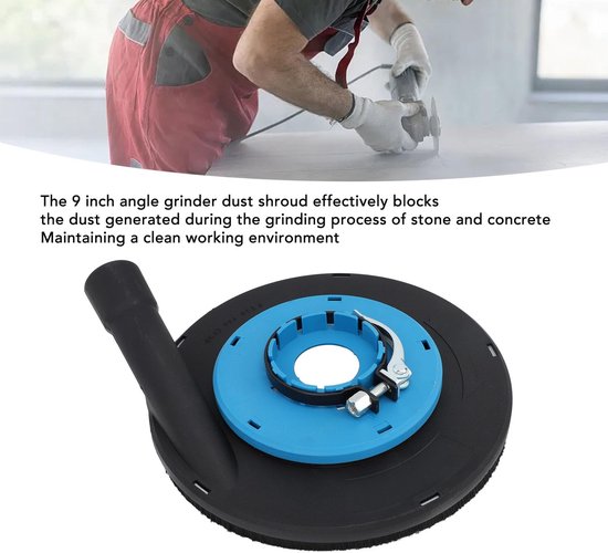 aladdien - Hoekslijper Stofkap - Efficiënt Polijsten van Harde Materialen - 9 Inch - Voor Professioneel Gebruik - Stofafzuiging - Geschikt voor Slijpe van Aladdien — afbeelding 4