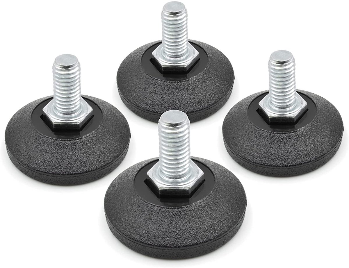 ONF3 - verstelschroef - afstelschroef - hoge draagkracht - zwart - M8 x 20 mm - perfect voor meubels - 4 stuks