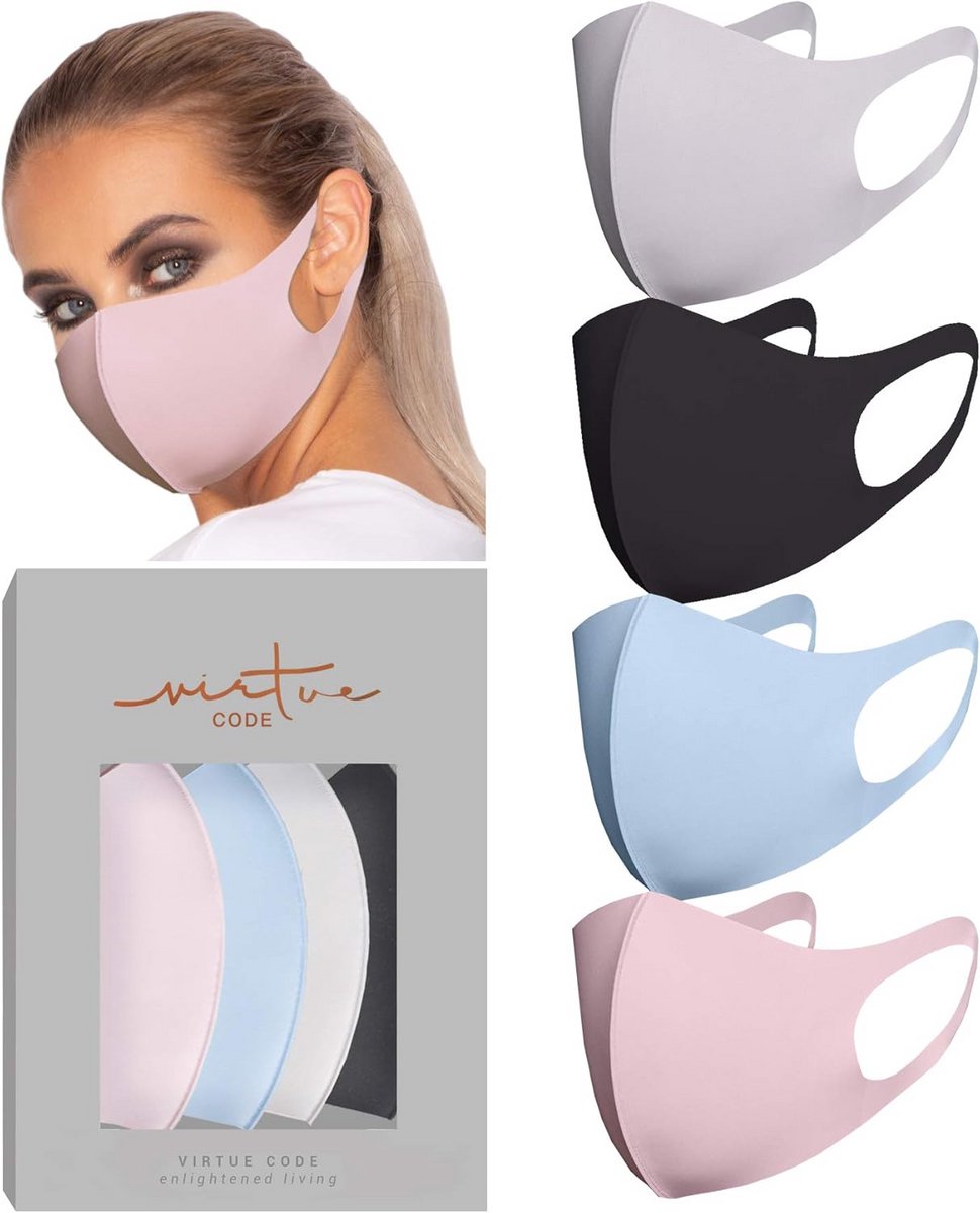 Hervbruikbaar Tweede Huid Masker (4 Stuks) - Comfortabele Stof Gezichtsmaskers