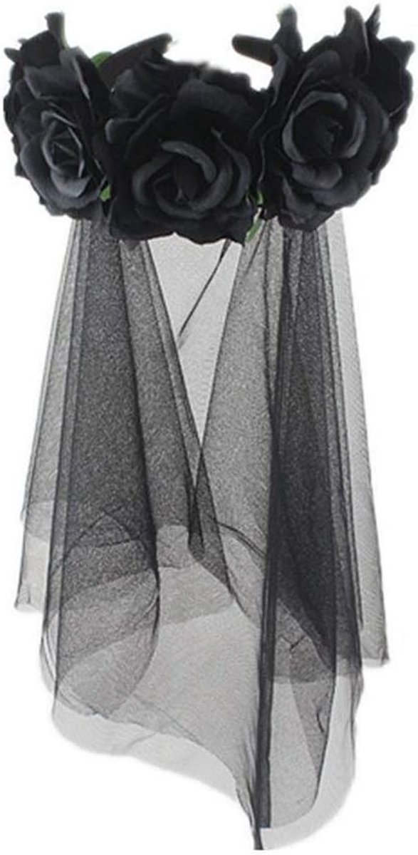 Gothic Bruid Vrouwelijke Hoofdband met Sluiers en Kroon voor Halloween en Cosplay Feestjes