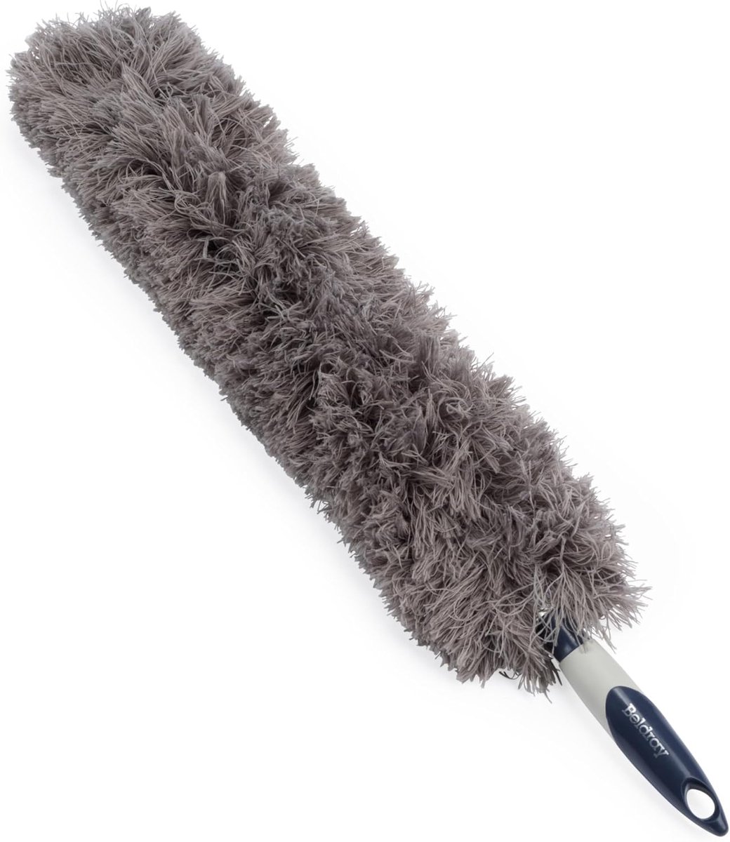 Fluffy Paddle Duster - Microvezel Stoffer - Huis Reinigen - Flexibele Kop - Groot Bereik - Grijs