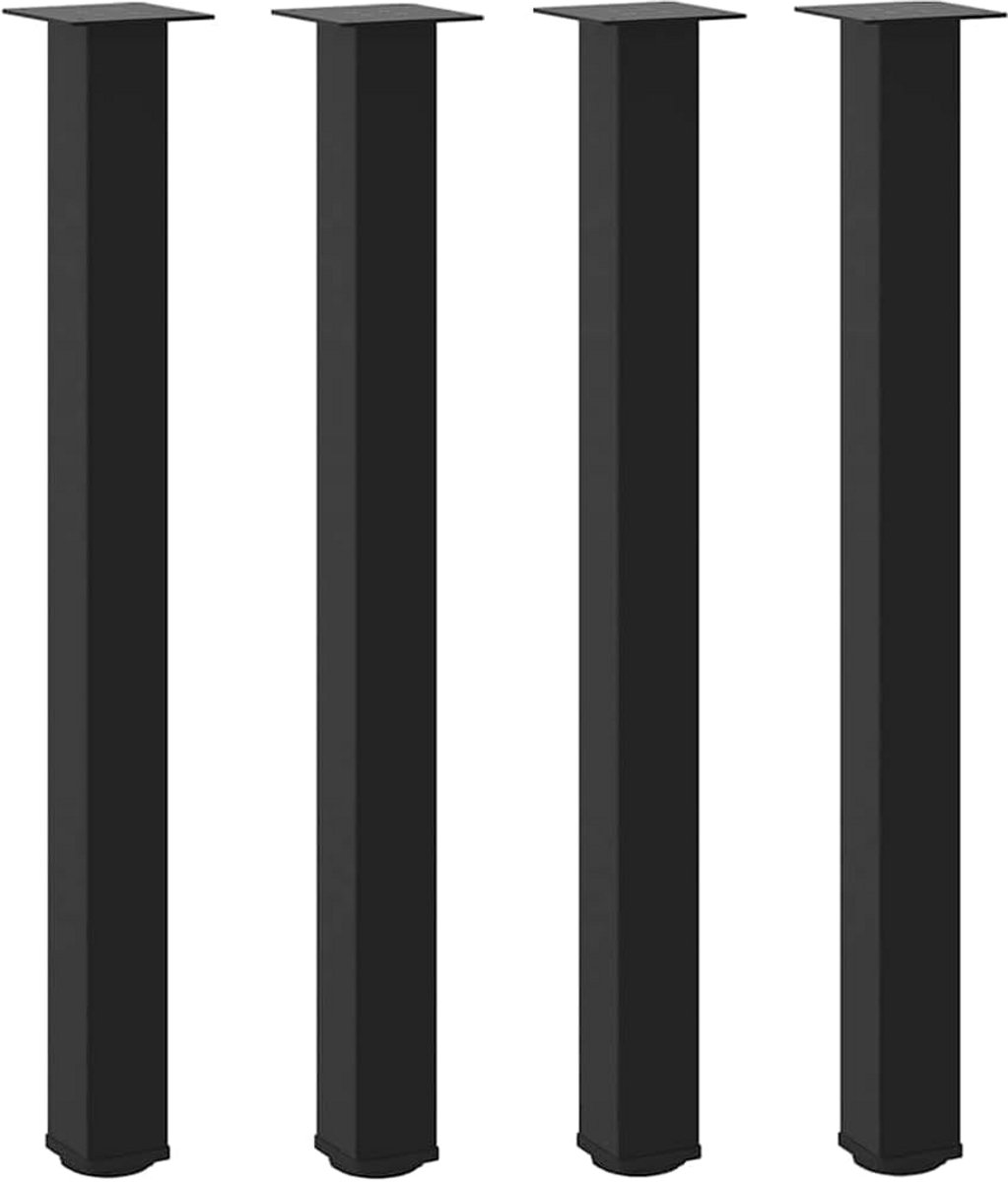Set van 4 Stevige Tafelpoten voor Bartafel - 100-102 cm Hoog - Zwart Staal