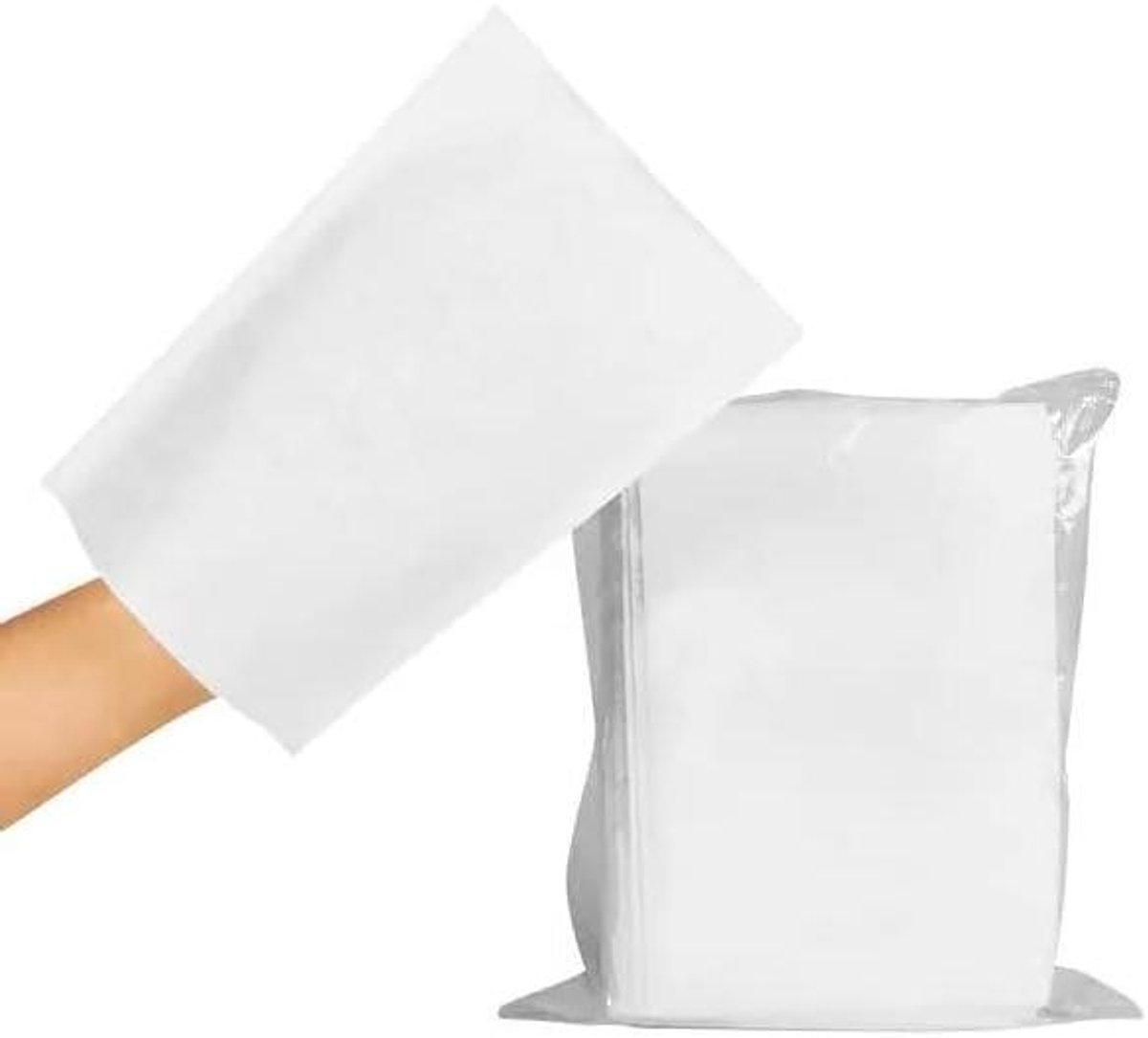 Wegwerp washandjes - Molton doekjes - Hygiënisch reinigen - Zacht en duurzaam - 50 stuks - Natuurlijk wit - hygo