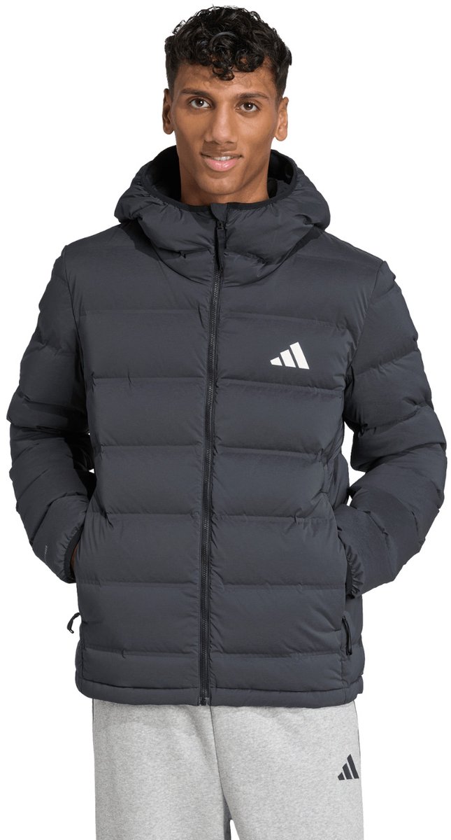 adidas Jas Heren Helionic Climawarm Stretch Hooded Down Zwart - Maat S