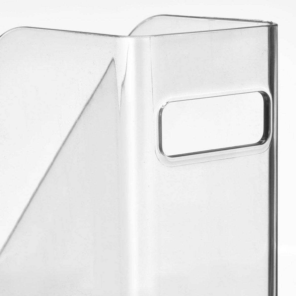 mDesign - Magazine cassette - desk organiser - office supplies - for files, magazines, notebooks - transparent — cadeau in Cadeau-ideeën - foto 3