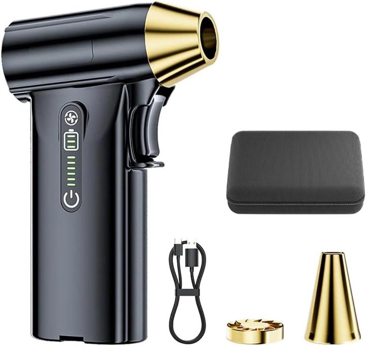 Handstofzuiger - Draagbare Bladblazer - Auto en Huis Reinigen - Krachtige 130000 RPM - 341.50 Gram - Zwart