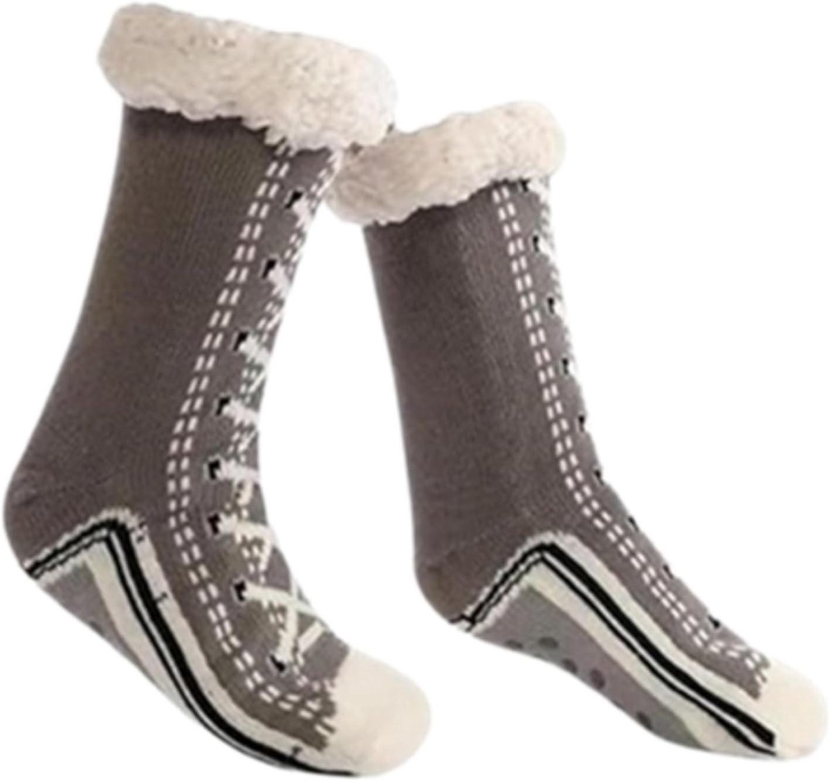 Pantoffelsokken Kasjmier - Huissokken Warm - Binnen Comfort - Sterke Antislip Handgrepen - One Size - Meerdere Kleuren