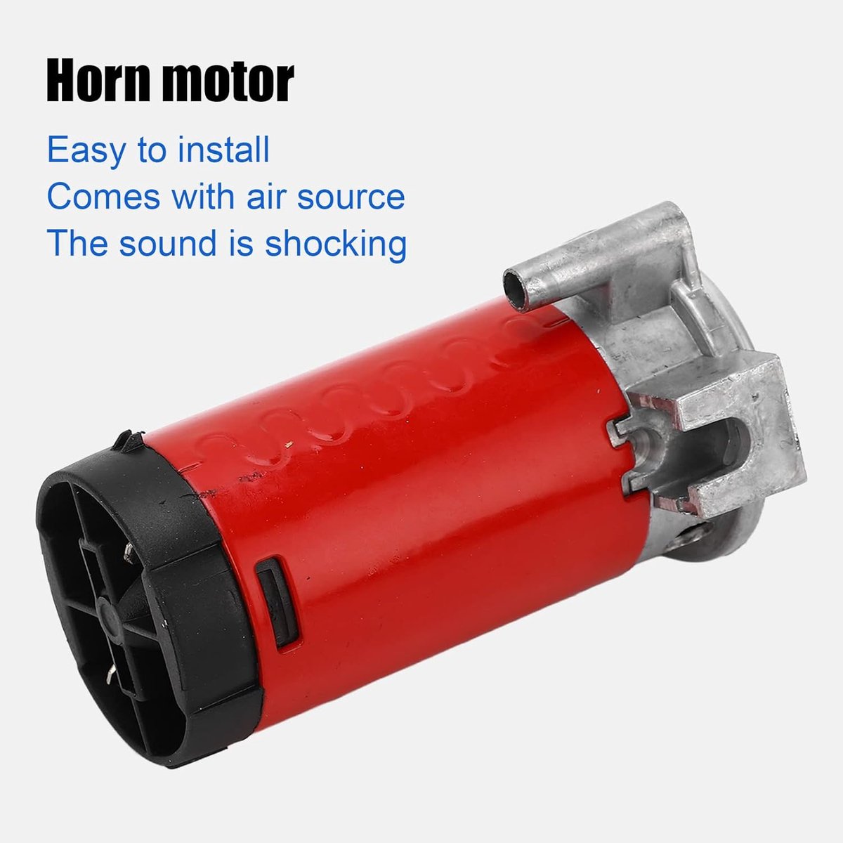 Luchthoorn Compressor - Luchtpomp Motor - Voertuig Geluid - 12V 15A Krachtig - 115 Decibel - Rood thumbnail 3