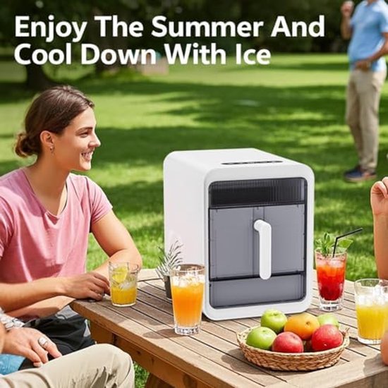 IJsblokjesmachine Aanrecht - IJsmachine Compact - Snelle Drank Koeling - Zelfreinigend Systeem - 15 kg Per Dag - Zwart — afbeelding 2