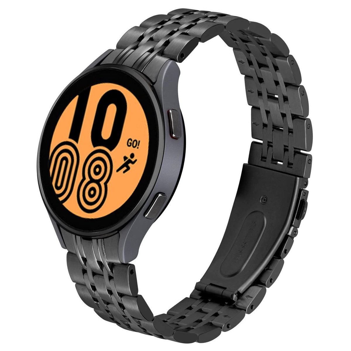 Vt products - Horlogeband - Roestvrij staal - Quick Release - Zilver en zwart - Compatibel met Galaxy Watch 5 en 4 - Vervangende band voor heren en da
