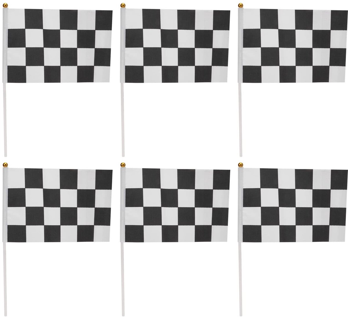 ONF3 - 10 Stuks Racing Vlaggen - Zwart-Wit - Perfect voor Feesten - Sportevenementen - Hoogwaardige Kwaliteit - Geschikt voor Binnen en Buiten -...