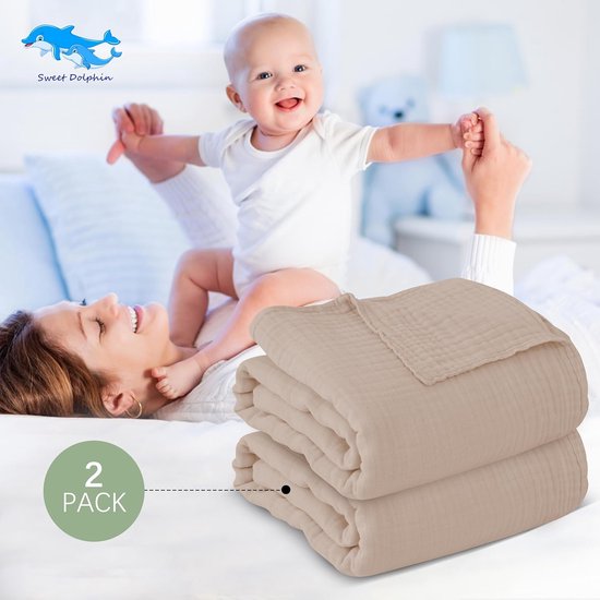 Baby Badjas - Hydrofiele Doeken - Baby Verzorgen - Capless Design - 100x100 cm - Bruin — afbeelding 5