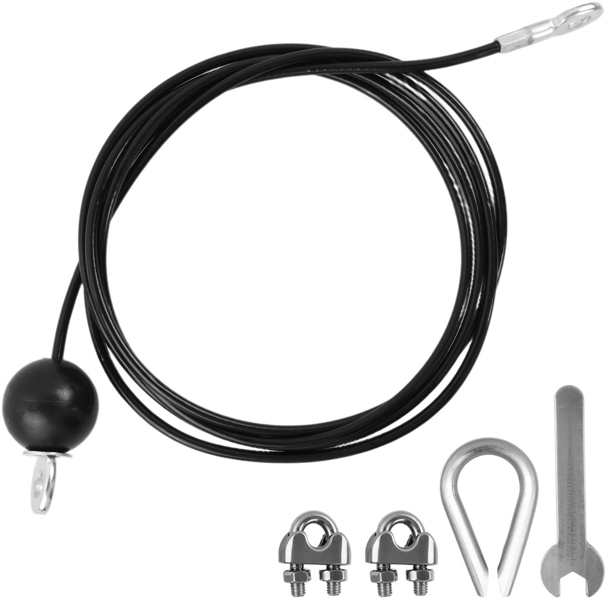 SPHProducts - Fitness Steel Cable - Multifunctioneel Gym Touw - Veilig en Sterk - Zwart - Gym Kabel - Ideaal voor Thuis Gym - 2m