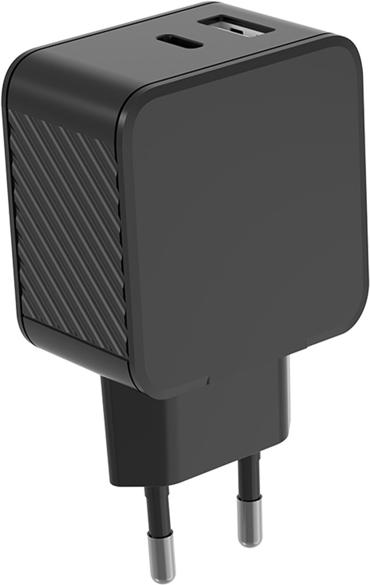 Bigben Connected, Oplader 45W - Dual Poort USB-A & USB-C PD - Snellader, Zwart