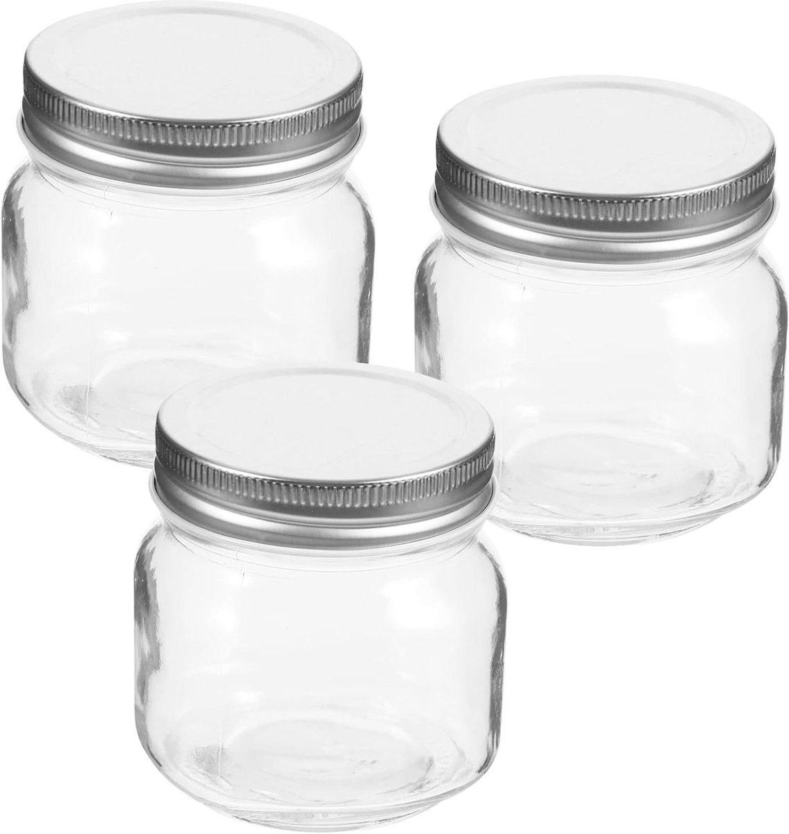 Glazen Potjes - Bewaarpotjes Keuken - Honing Potten - Met Deksel - 3 stuks - Transparant
