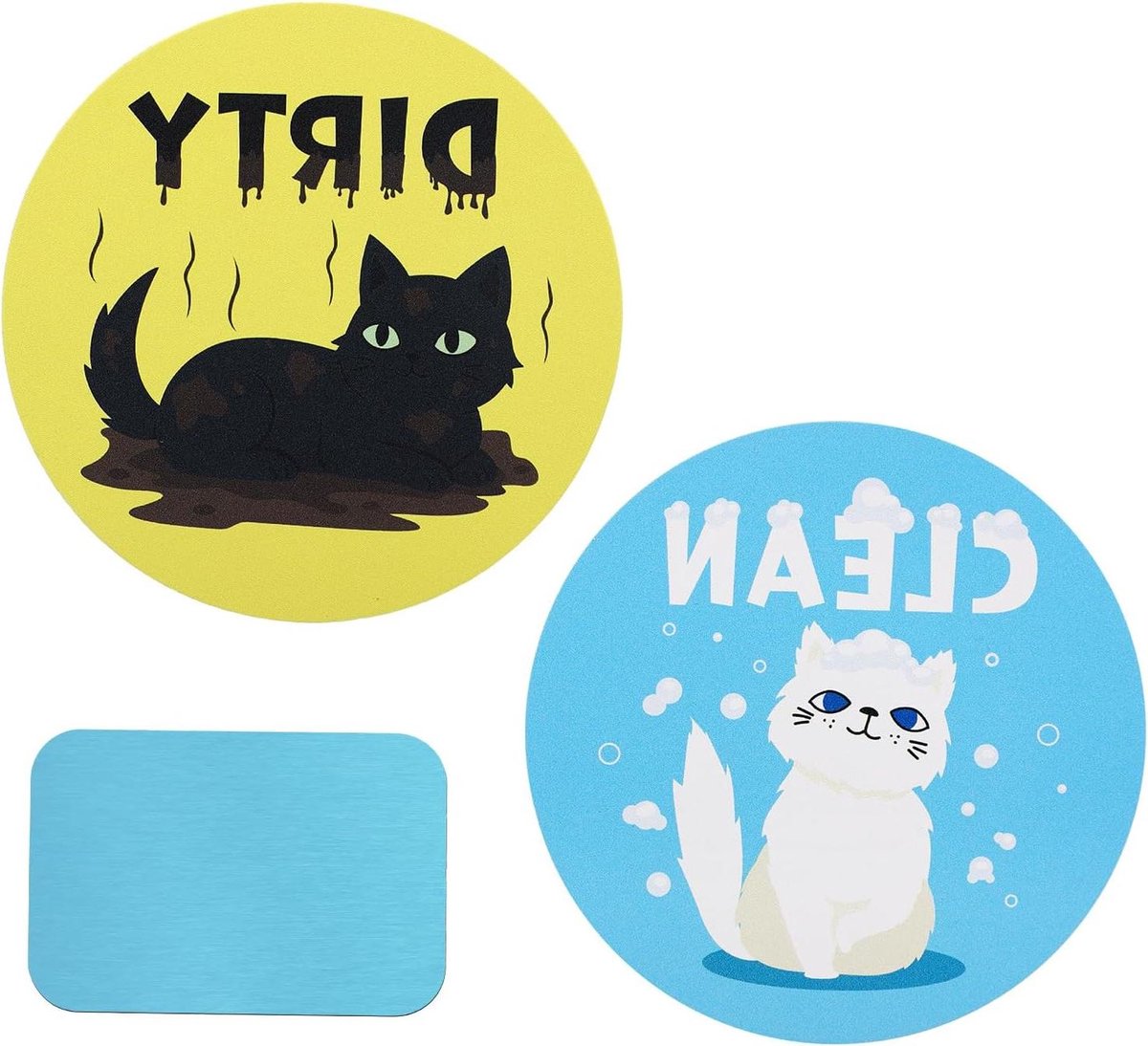 Vaatwasser Indicator - Schoon Vuil Bord - Status Aangeven - Dubbelzijdig Ontwerp - 9 cm Diameter - Veelkleurig