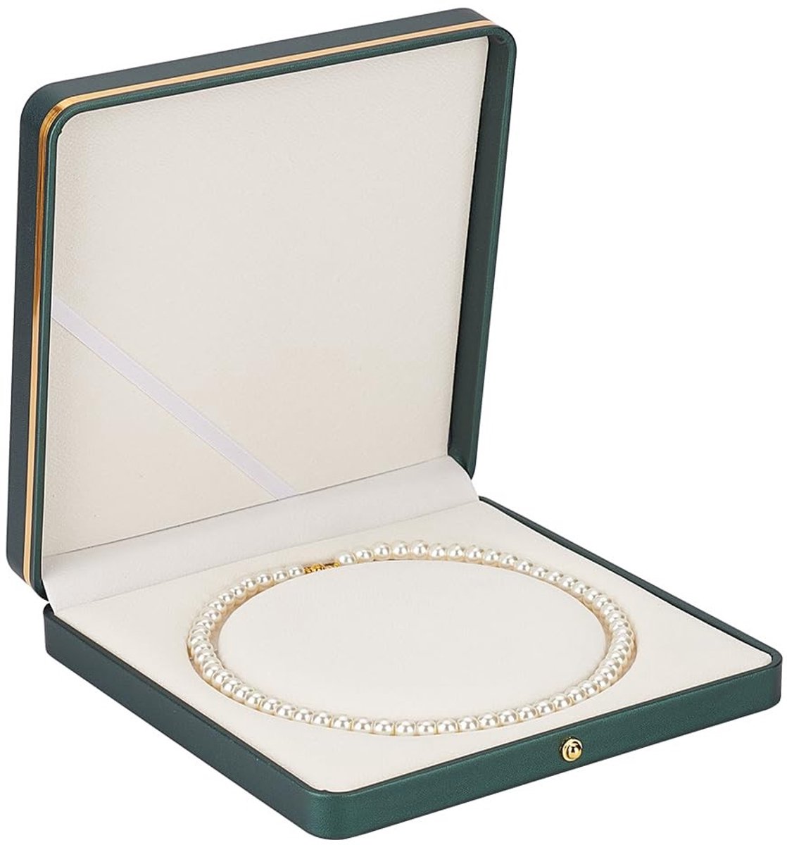 aladdien - Kralenketting Box - Luxe Juwelen Organizer - Donkergroen - Soft Touch - Perfect voor Bruiloften - Sieradenopslag - Unisex Volwassenen