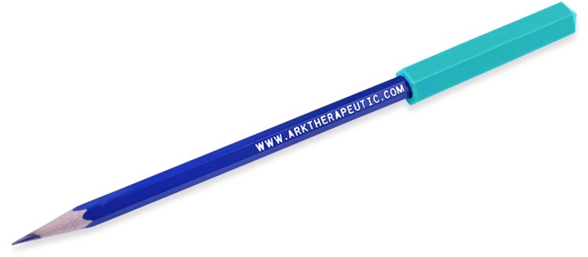 ARK Therapeutic kauwbare potloodtopper Krypto-Bite teal sensorisch speelgoed.