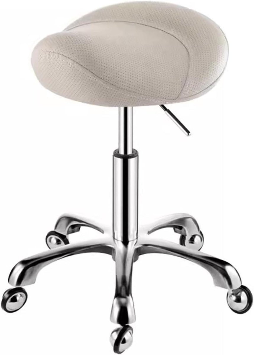 Zadelkruk - Verstelbare stoel - Comfortabel werken - Ergonomisch ontwerp - 44-58 cm hoogte - Wit
