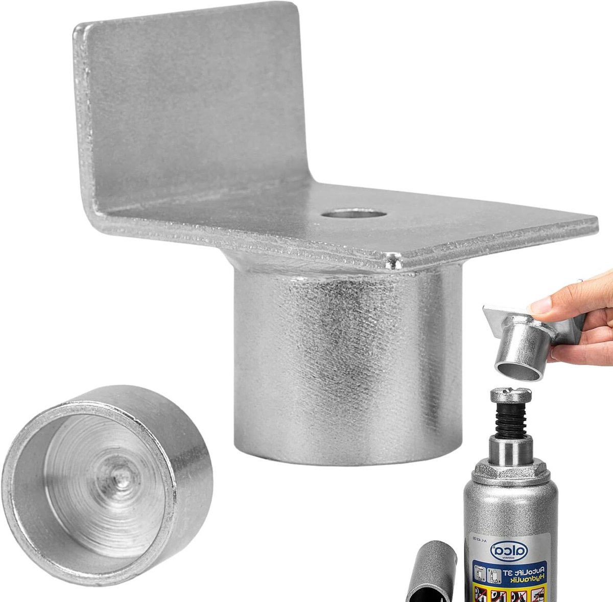 Adapter Beugel - Krik Ondersteuning - Voertuig Hef - Speciaal L-Vorm Ontwerp - 20/27 mm - Zilver