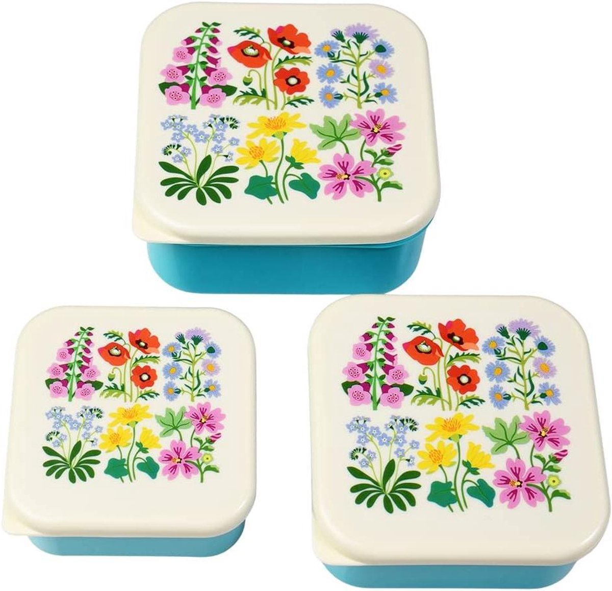 Snackboxen Set - Opbergbakjes - Lunch en uitjes - Stapelbaar nestontwerp - 3 stuks - Meerkleurig