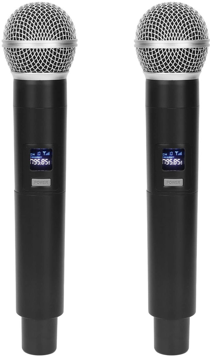 Allecto - Draadloze Microfoon - Karaoke Microfoonsysteem - Helder Geluid - Handheld Model - Geschikt voor Bruiloft en DJ Party - Inclusief Ontvanger