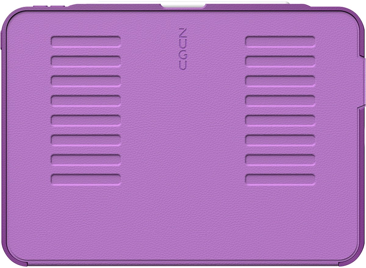 Zugu case Hoesje iPad Pro 11 (M4-M5) – Verstelbare magnetische standaard met 8 hoeken – Veilige magnetische montage mogelijkheid – Robuuste bumper en stevige TPU + PC behuizing voor valbescherming - Paars