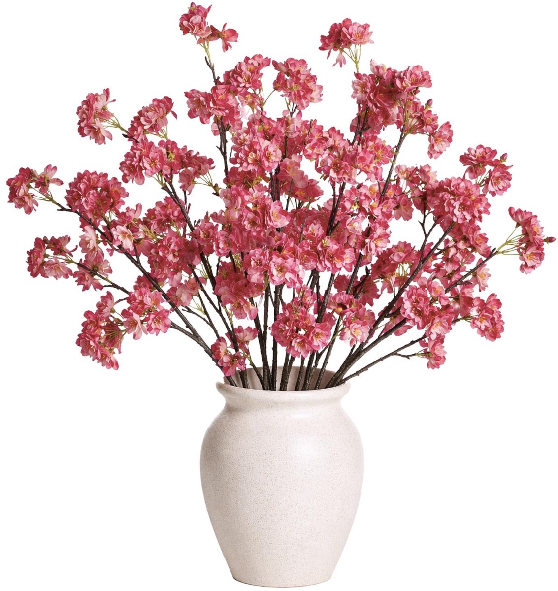 Mica Decorations Kunstbloem Bloesem Floral - 6x - H106 cm - roze - kunststof - stelen kunstbloemen - boeket - bloemetjes