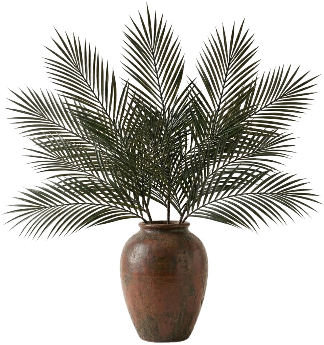 Mica Decorations Kunstblad - 5x - groene Areca/goudpalm - kunsttak - kunstplant 95 cm